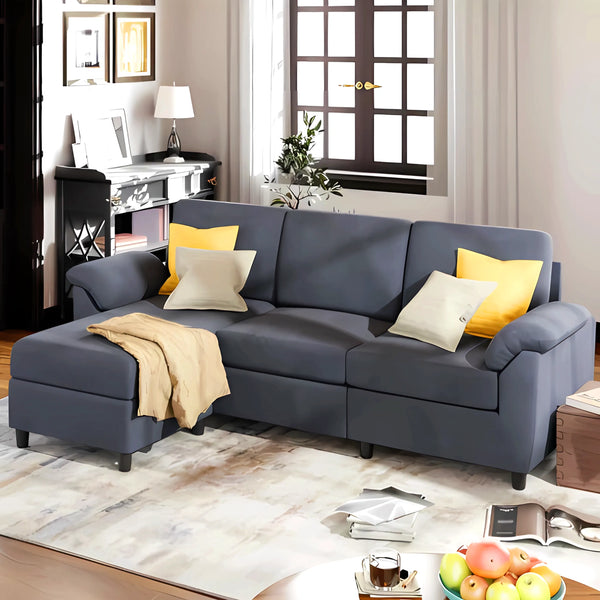 Corner L-Shaped Swedish Wood 160x240 cm - Grey - SOF81657