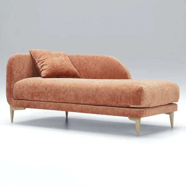 Chaise longue Swedish wood 180x85 cm - Orange - WS104
