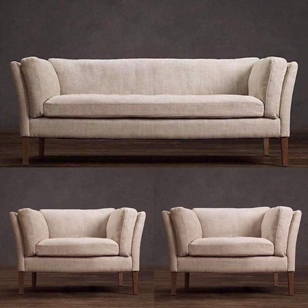 Three-piece Swedish wood living room set - Beige- KM20
