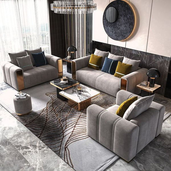 Living room set 3-piece - Gray - km245