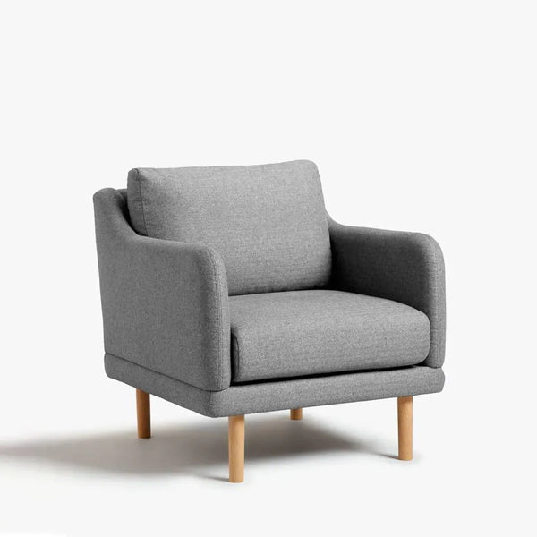 Swedish wood armchair 75x80 cm - Grey - km288
