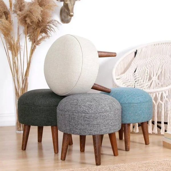 Swedish wood pouf 45x48 cm - multi-colored - km304