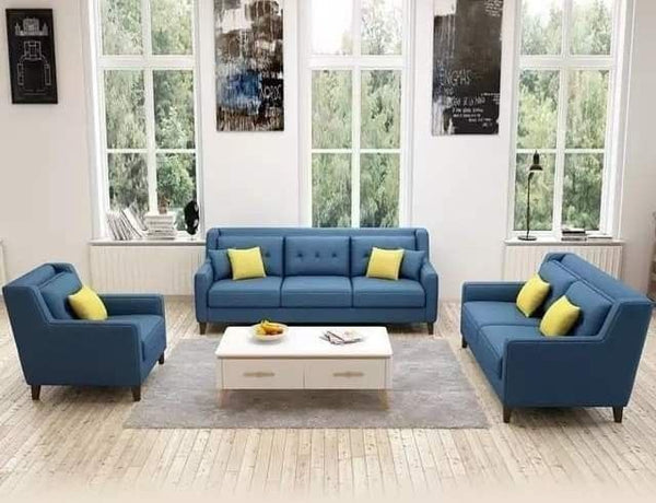 Three-piece Swedish wood living room set - Petrole - KM05