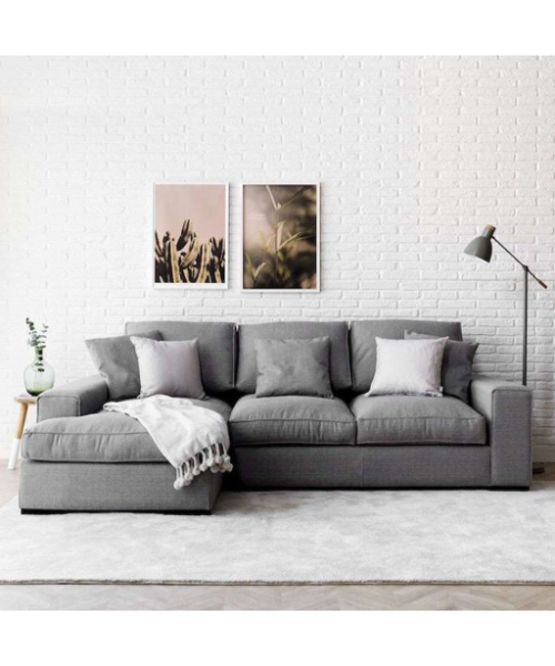Corner L-Shaped Swedish Wood 200x250 cm - Grey - LO.HO.112
