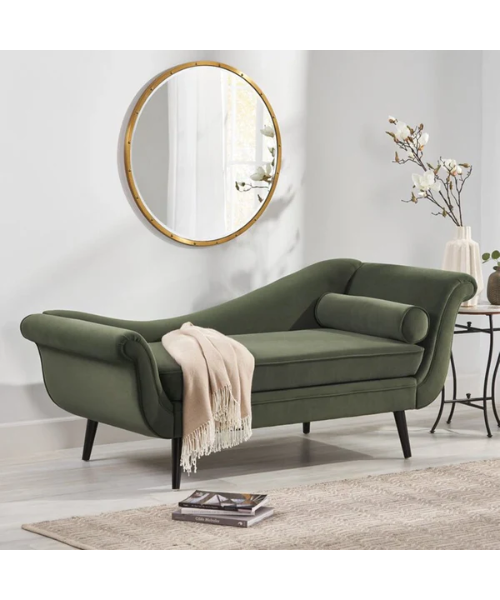 Chaise longue Swedish wood 180x85 cm - Olive - ELA20